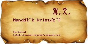 Mandák Kristóf névjegykártya